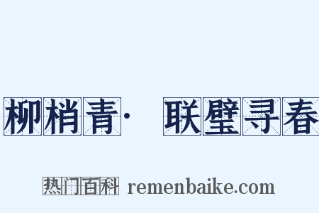 柳梢青·联璧寻春是什么意思的图片